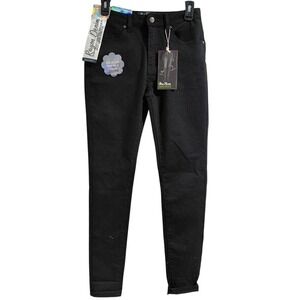 Blue Haven Women's Midrise Rayon Denim Super Stretch Skinny Jeans Black Size 5